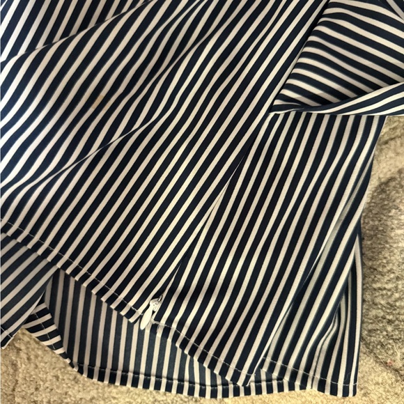Ann Taylor Navy and White Striped Blouse - Picture 3 of 5